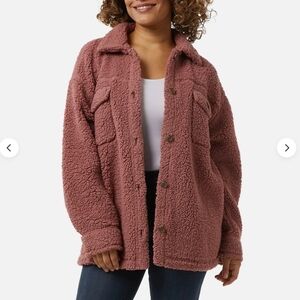 Women's Pink Sherpa Jacket